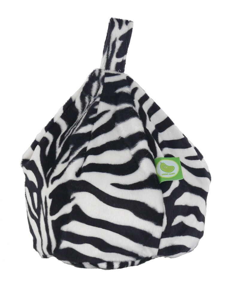 image 1 of Bean Lazy Furry Zebra Tablet eReader and Book Mini Bean Bag