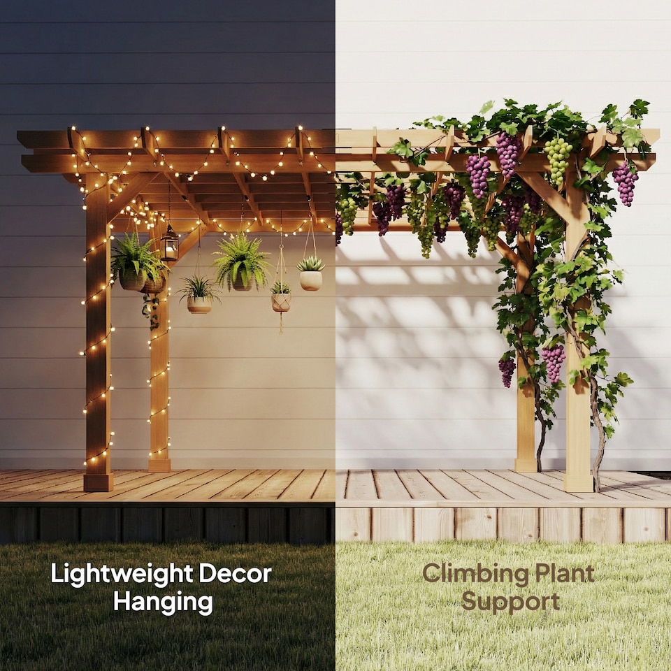 image 1 of Outsunny 3.6 x 3.6m Graden Pergola Kit, Wooden Grape Trellis, Dark Brown | Brown | Dark brown