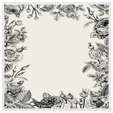 Hand drawn roses (Picture Frame) White | S