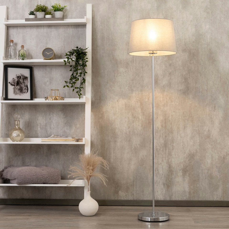image 1 of BHS Mira Touch Floor Lamp | Silver | Chrome & Grey | 1