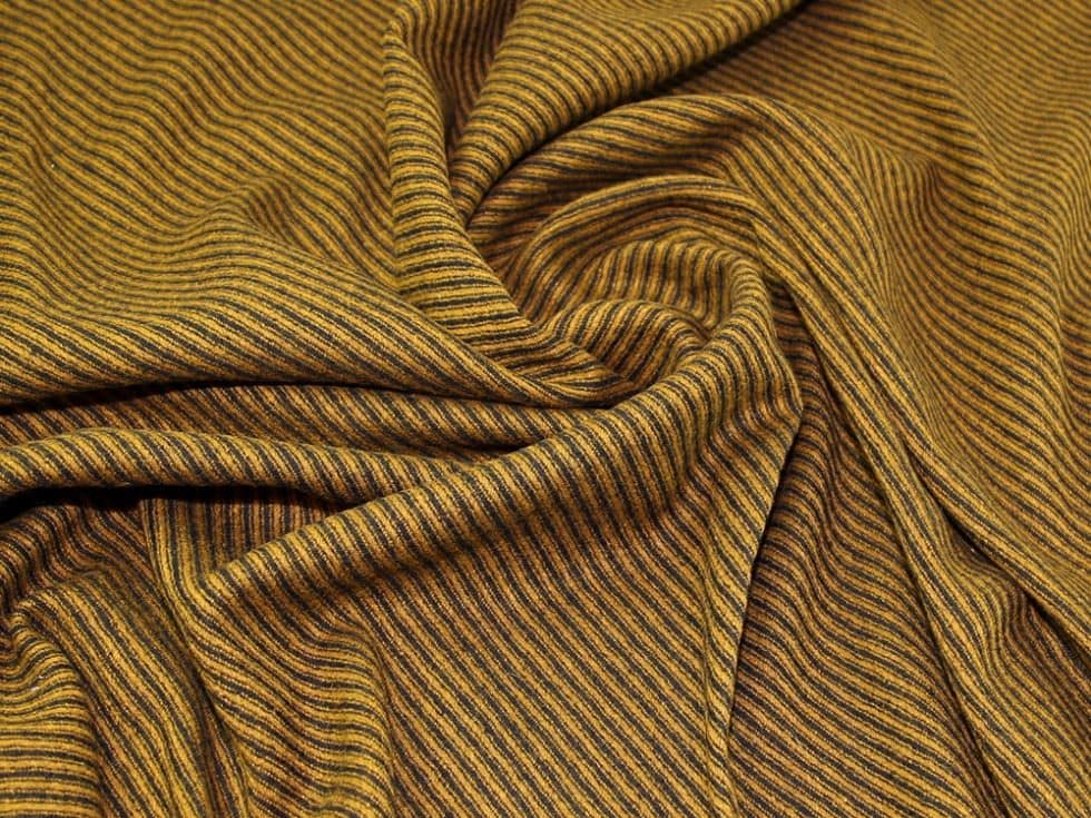 Lady McElroy Old Gold 100% Pure Wool Coating Dressmaking Fabric, 145cm / 57" Wide - per metre