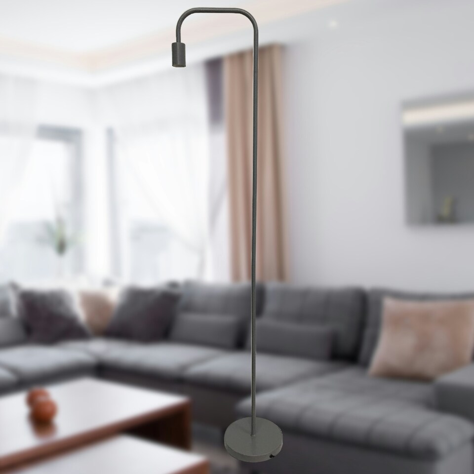 image 1 of Leroy - Grey 151cm Exposed Bulb Floor Lamp Grey