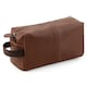 image 1 of Quadra NuHide Faux Leather Washbag - Tan - One Size | Brown