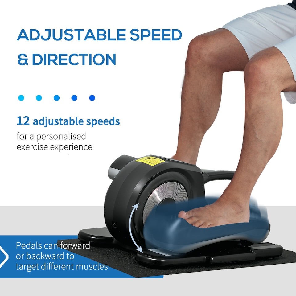 image 1 of SPORTNOW Mini Elliptical Machine, Seated Pedal Exerciser w/ Remote Control | Black