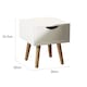 image 8 of Bedside Cabinet White 1 Drawer Bedroom Side Table For Storage Wooden Legs Modern