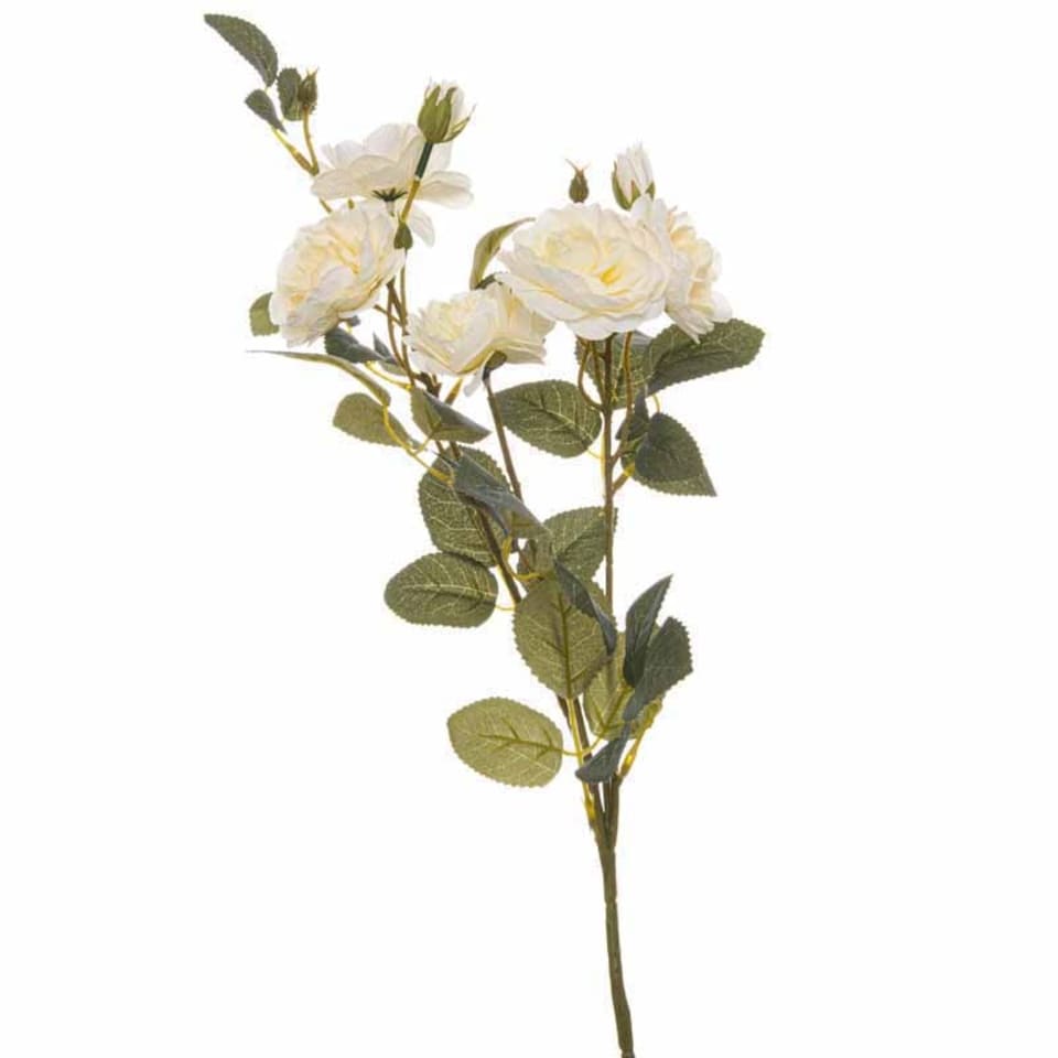 image 1 of Soft White Cottage Rose Stem Artificial Plant - Fabric/Plastic - L8 x W8 x H53 cm - Green