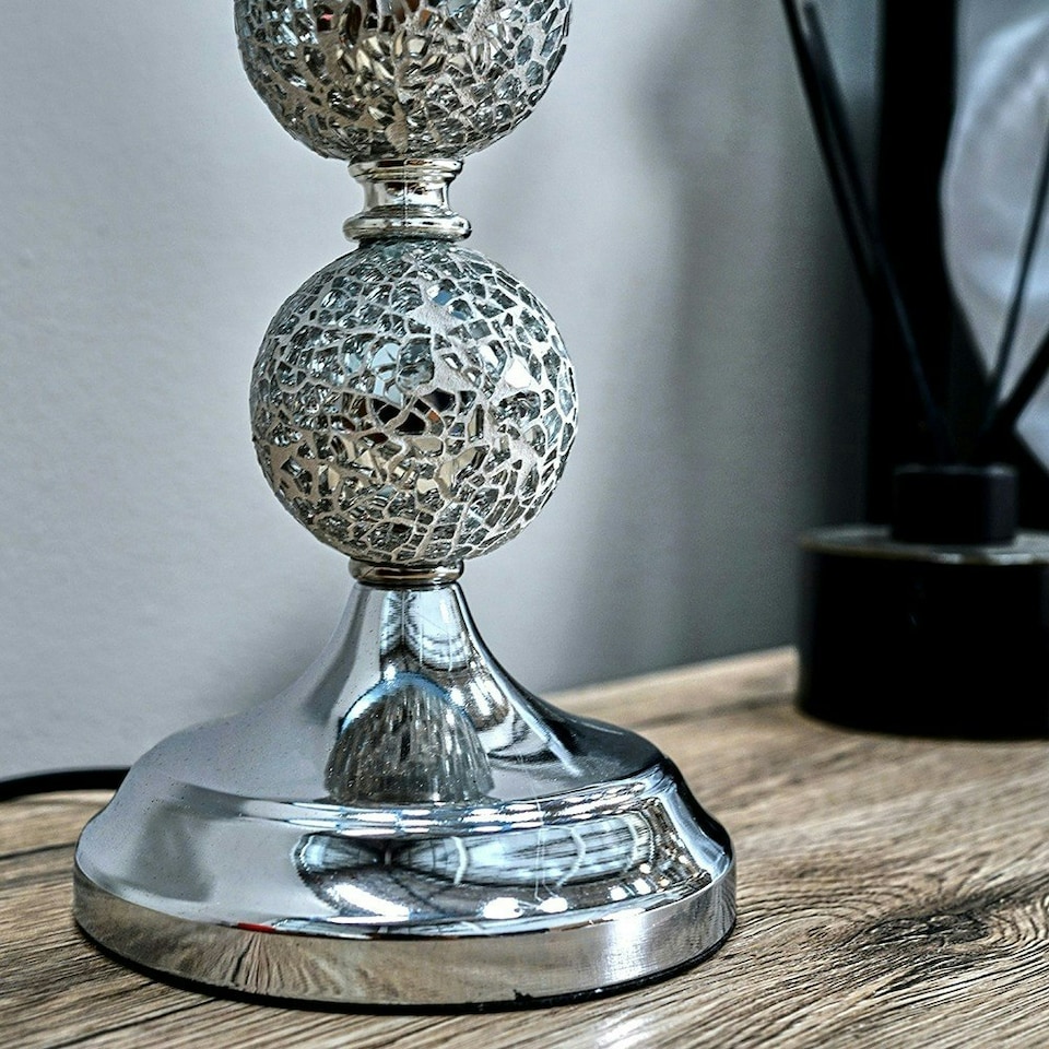 image 1 of ValueLights Harmony Polished Black Table Lamp and E14 Candle LED 4W Warm White 3000K Bulb