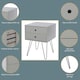 image 2 of Options Telford 2 Drawer Bedside Cabinet - Contemporary Painted Nightstand with Metal Hairpin Legs | Grey | Grey | One Size | 1
