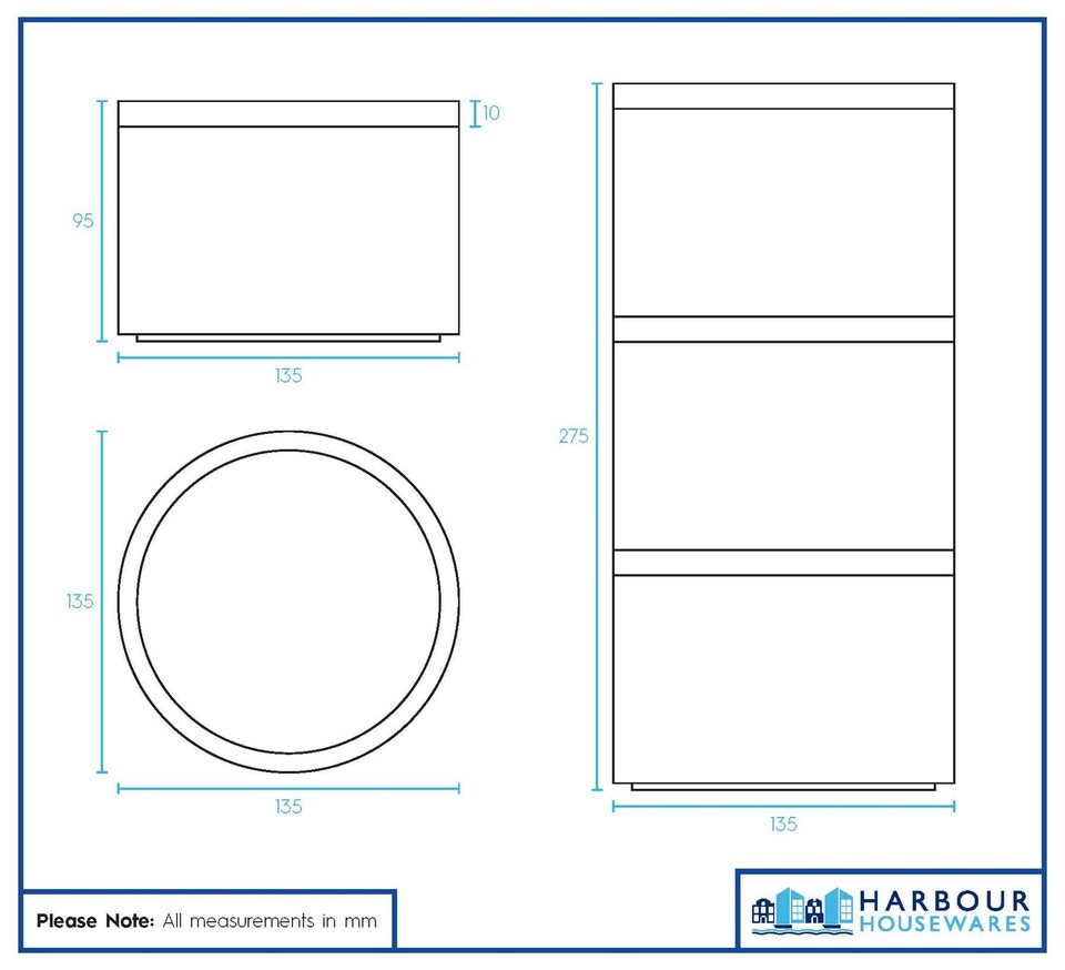 image 1 of Harbour Housewares 3pc Stacking Tea Coffee Sugar Canister Set with Bamboo Lids - Monochrome