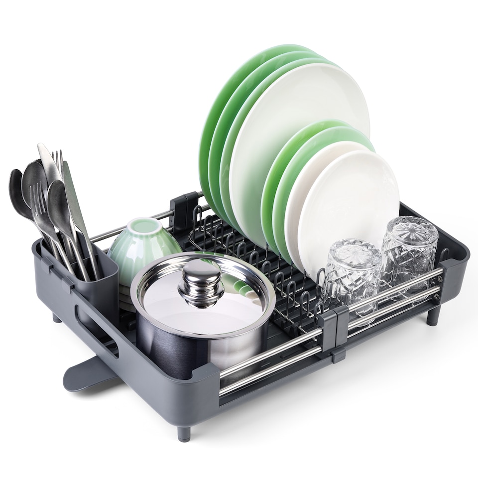 image 1 of Vonshef Dish Drainer Rack, Extendable Kitchen Draining Board