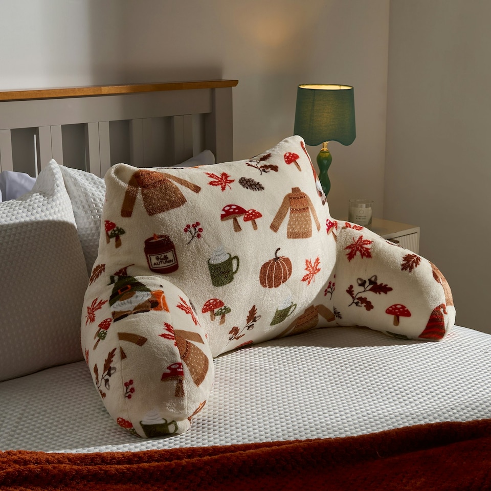 image 1 of OHS Autumnal Pumpkin Gonk Novelty Support Bed Reading Pillow Cuddle Cushion Cream | Natural | 65 x 40cm