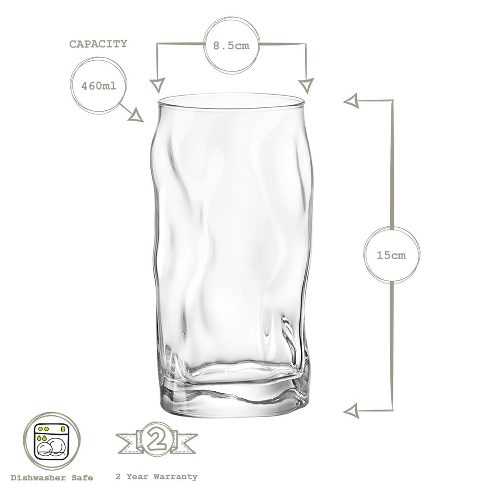image 1 of Bormioli Rocco Sorgente Highball Glasses - 460ml - Pack of 4 Clear