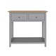 image 5 of Taberno Oak 2 Drawer Console Hallway Table Dove Grey Grey