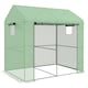 image 1 of Outsunny Walk-in Green House with Roll-up Door and Mesh Windows
