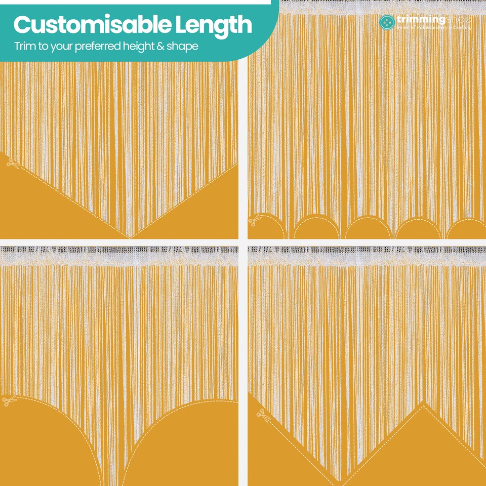 image 1 of Polyester Glitter Beaded String Curtain Panel - 200x100cm