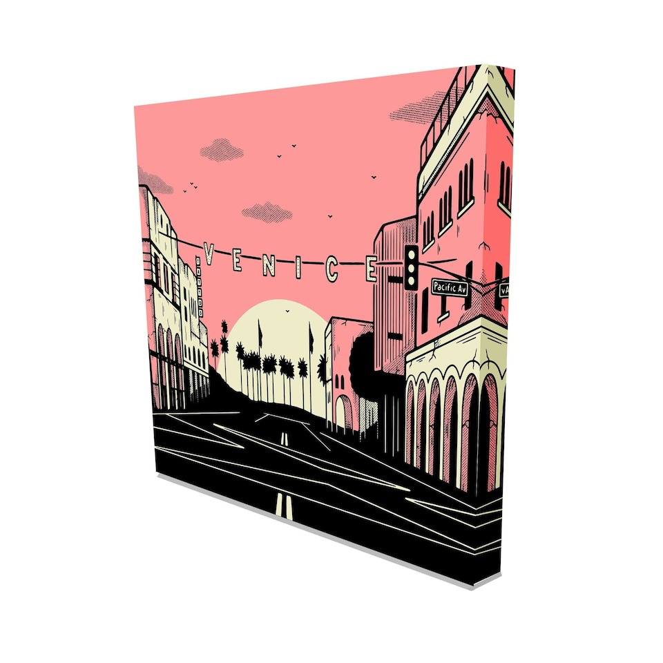 image 1 of VENICE BEACH SUN PINK (Canvas Prints) 20cm x 15cm