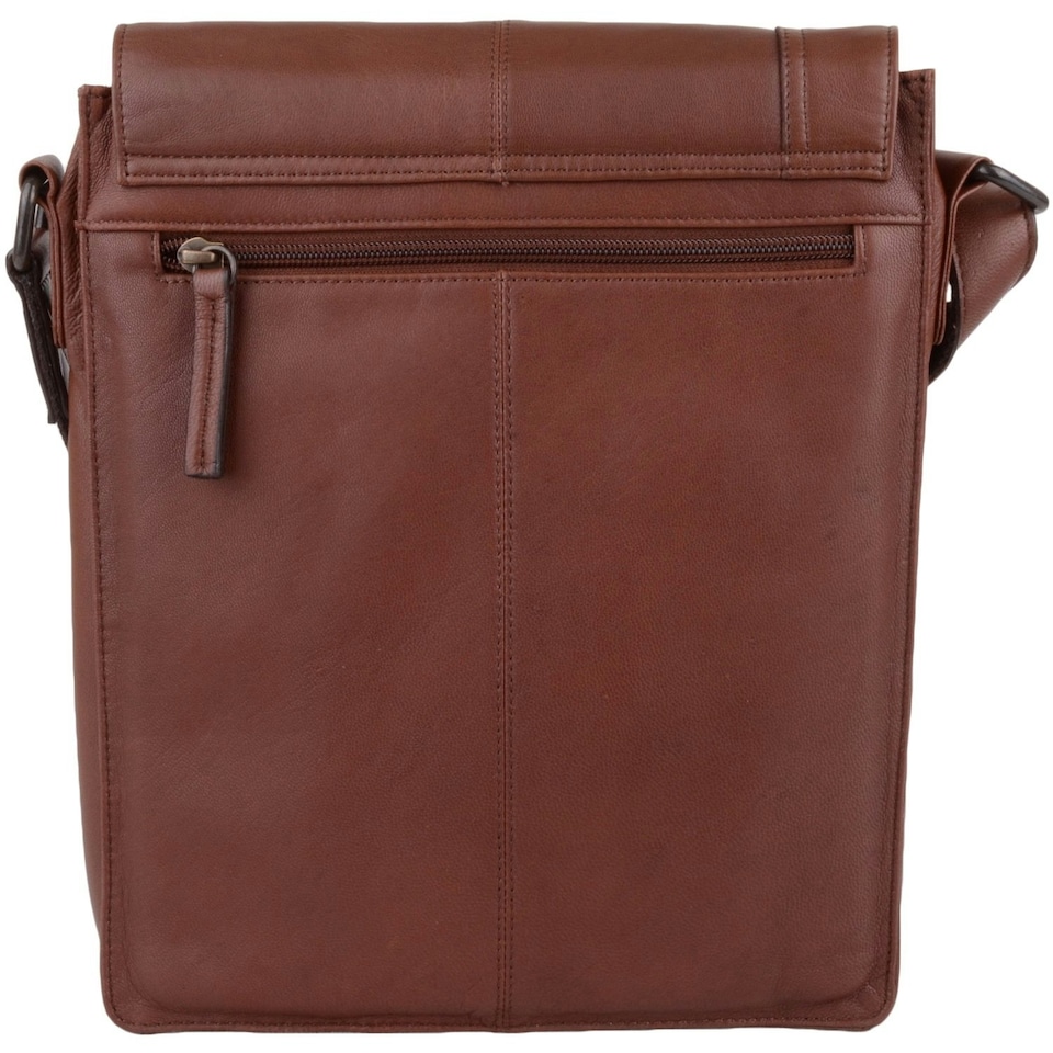 image 1 of Super Soft Premium Leather Messenger Bag Brown | Tan