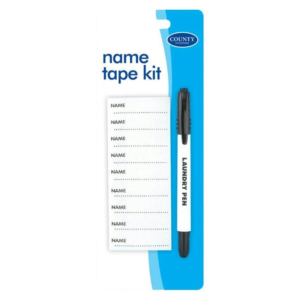 image 1 of Name Tape Kit With Permanent Black Ink Laundry Pen