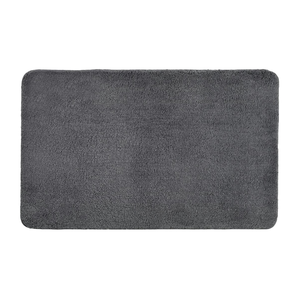 image 1 of Deep Pile Microfibre Bath Mat Non-Slip - Charcoal Grey