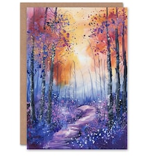 Bluebell Woods Abstract Violet Forest Him Her Birthday Card