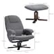 image 7 of HOMCOM Swivel Recliner Chair with Footstool and Wooden Base, Grey