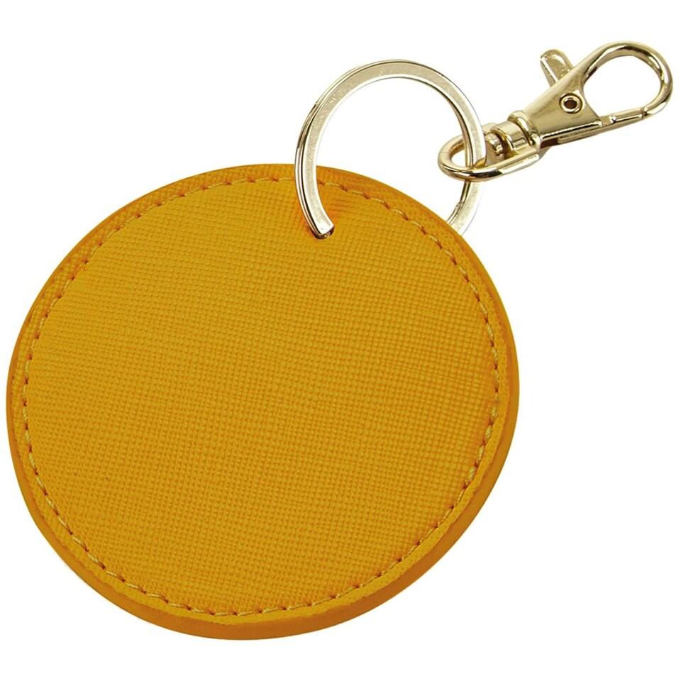 image 1 of Bagbase Boutique Circular Leather-Look PU Keyclip - Mustard Yellow - One Size