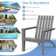 image 6 of COSTWAY Wood Adirondack Chair Outdoor Patio Chair Grey Grey