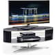 image 1 of MDA Designs Orbit 1100BB Gloss Black TV Stand with Gloss Black Elliptic Sides for Flat Screen TVs up to 55" | Black | 1