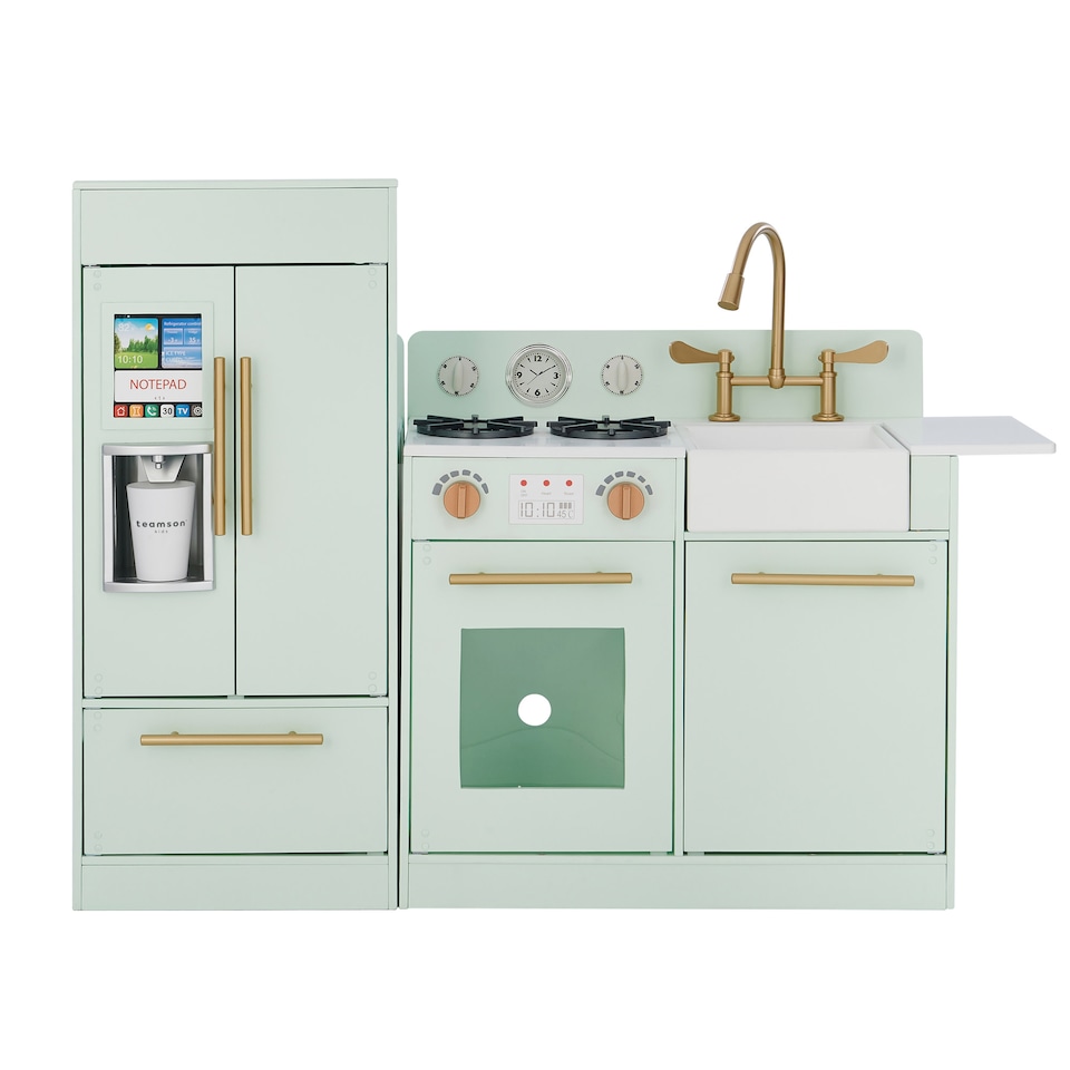 image 1 of Teamson Kids Little Chef Charlotte 2-Piece Modular Wooden Play Kitchen, Mint