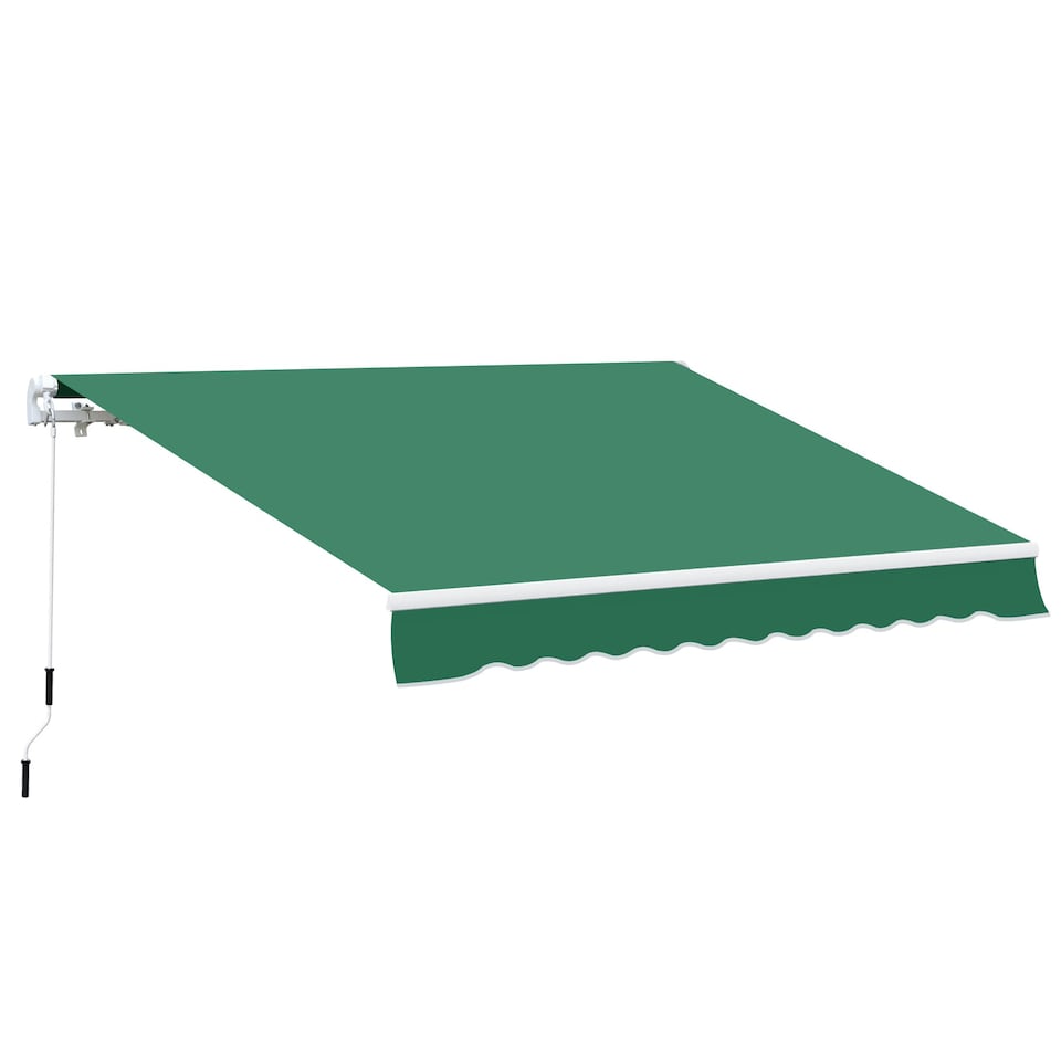 image 1 of Outsunny Garden Sun Shade Canopy Retractable Awning, 4 x 3(m), Green