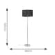 image 7 of ValueLights Silver Floor Lamp with Large Charcoal Grey Shade | Grey
