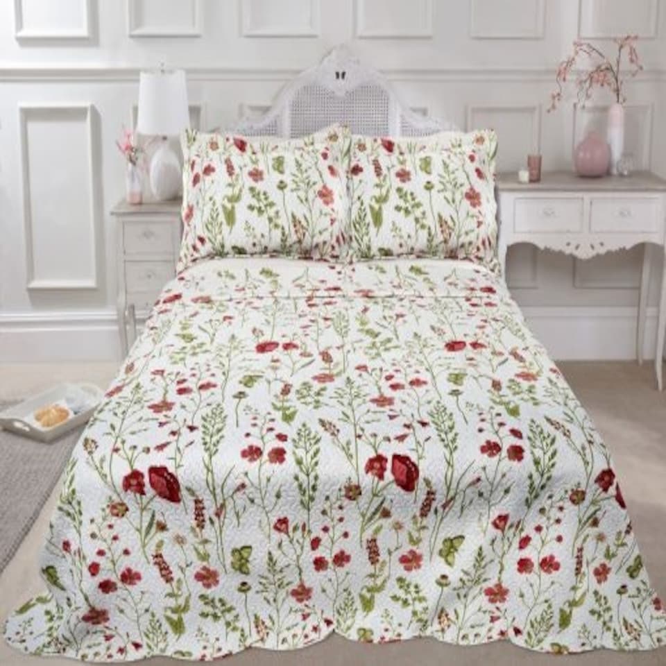 image 1 of Poppies Bedspread Single Bed Multi | Multi | Multi