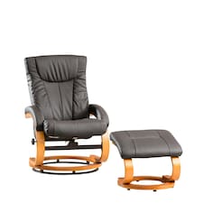 Modena Swivel Recliner and Footstool - Grey