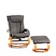 image 1 of Modena Swivel Recliner and Footstool - Grey