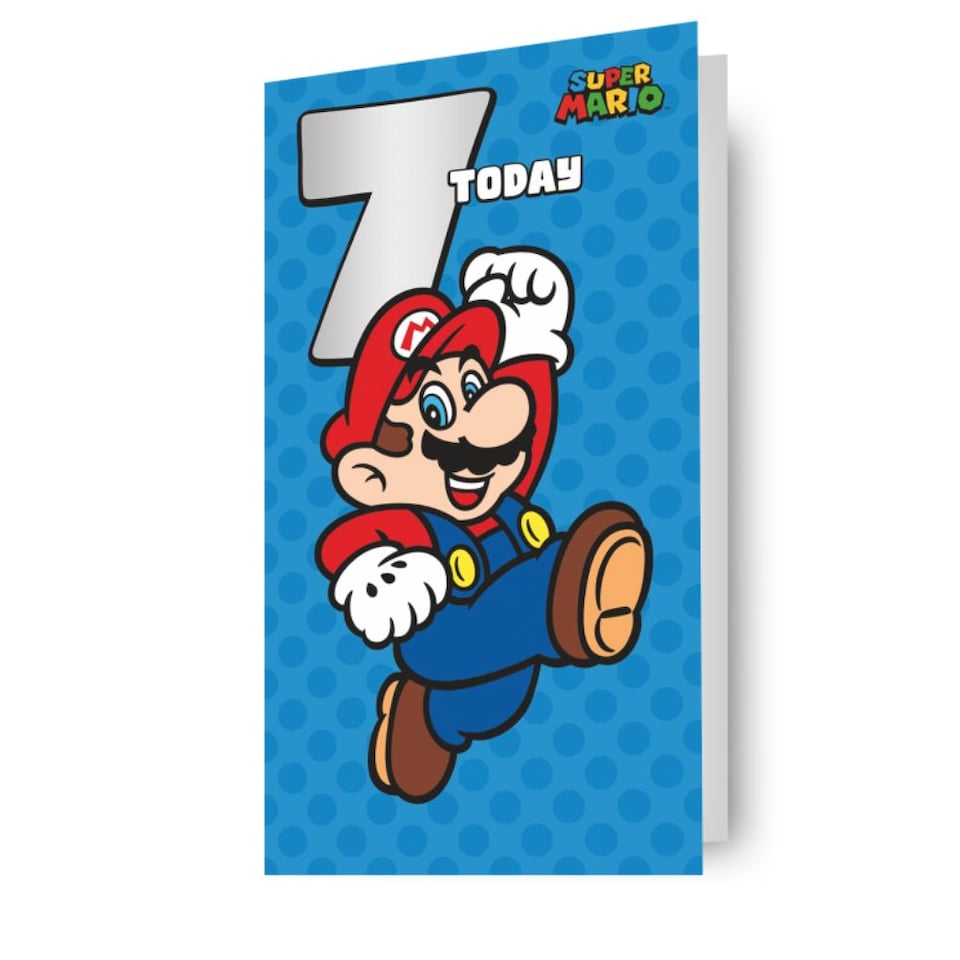 Super Mario Age 7 Birthday Card