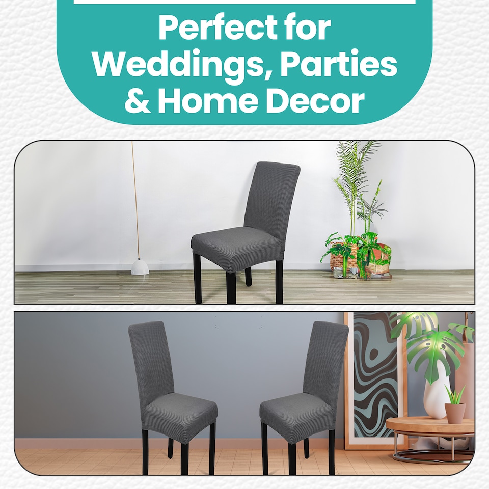 image 1 of Velvet Stretch Chair Covers, Spandex Dining Chair Slipcovers