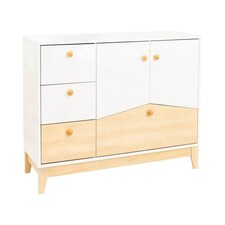 Cody 2 Door 4 Drawer Storage Unit - L40.5 x W118 x H80 cm - White/Pine Effect