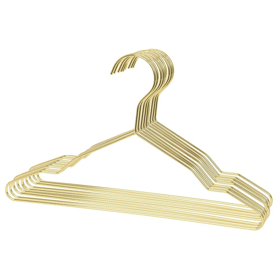 image 1 of Harbour Housewares Metal Children's Clothes Hangers - Gold - Pack of 10