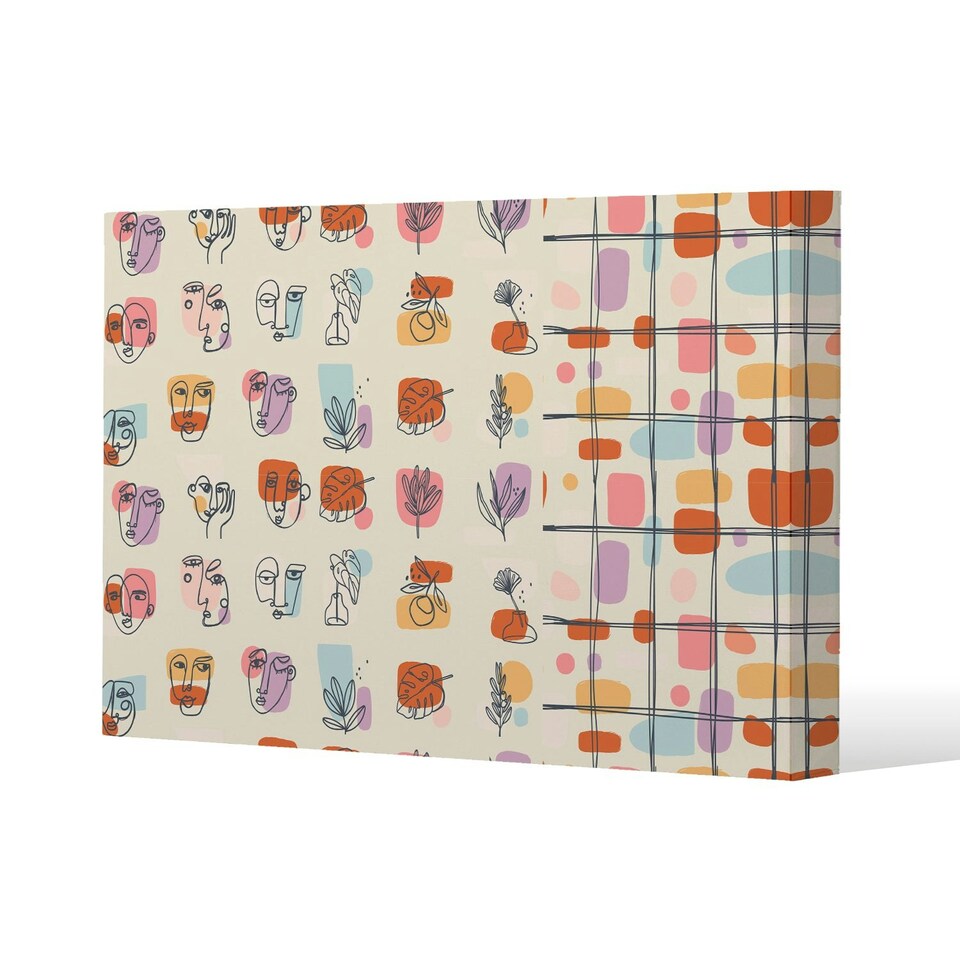 image 1 of Leaves and Flowers, Abstract shapes (Canvas Print) 101 x 77 x 4cm