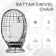 image 6 of Outsunny Swivel Egg Chair, Garden Rattan Swivel Chair with Thickened Cushion and Pillow, 150 KG Capacity for Indoor Outdoor, Balcony, Patio, Black