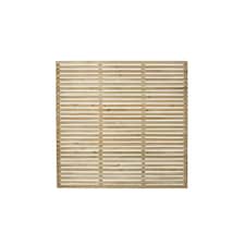 Pack of 25 (Total 25 Unit) Pressure Treated Contemporary Slatted Fence Panel - 6ft x 6ft (1.8m x 1.8m)