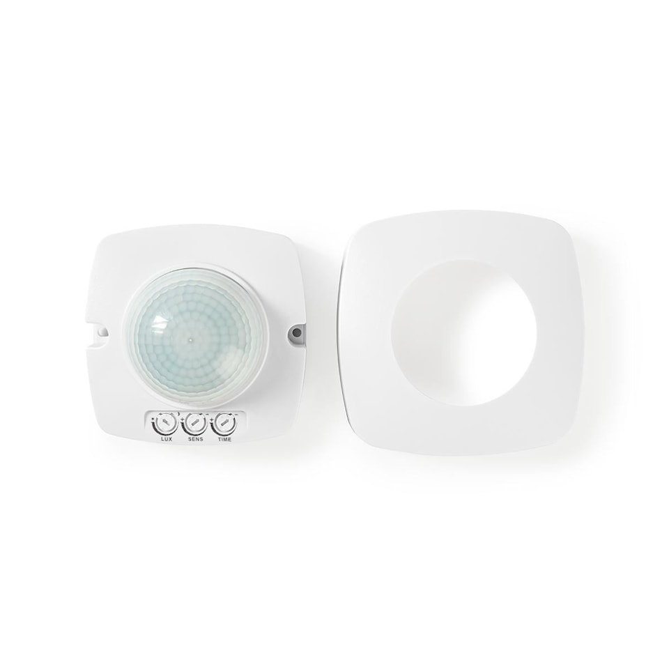 image 1 of Nedis PIR Occupancy Motion Sensor Detector Light Switch, Ceiling Mount, 360 Degree 6m Range, 3 Wire - White