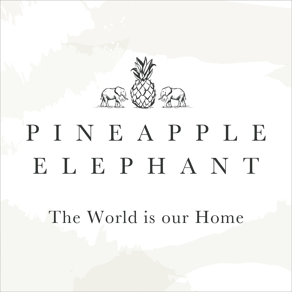 image 1 of Pineapple Elephant Cotton Rich Woven Stripe Duvet Cover Set | Cream | Natural | Super King