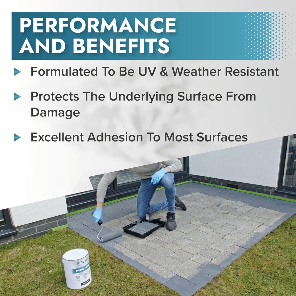 image 1 of Polar Patio Paint Durable Outdoor Floor Paint for Concrete | Grey | Mid Grey | 5 litre
