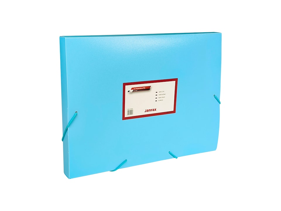 image 1 of Pack of 5 Pastel Blue A4 Elastic Closure Box Files