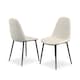 image 4 of Set Of 2 Maya Boucle Dining Chair Modern Padded Seat Metal Legs Kitchen | White | Ivory White | One Size