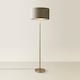 image 4 of ValueLights Charlie Brushed Chrome Floor Lamp Grey Velvet Chrome Shade