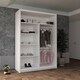 image 3 of Modern Sliding Wardrobe 120cm with Wavy Mirror Design | White, Black, Grey, Oak Finish White | White120cm 