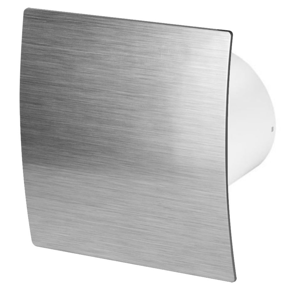 image 1 of 125mm Humidity Sensor Extractor Fan Silver ABS Front Panel ESCUDO Wall Ceiling Ventilation