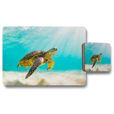photo of Sea turtle in the Galapagos island (Placemat & Coaster Set)